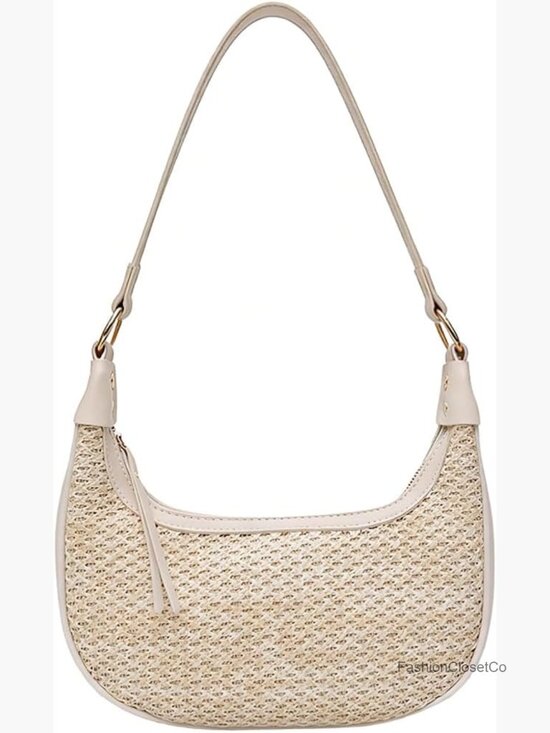 Handbags - Handwoven Straw Hobo Bag, Crossbody, Shoulder, Tote, Summer Beach Purse